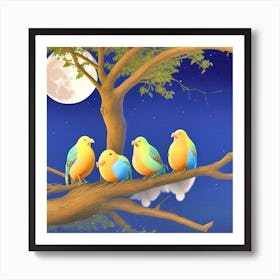Birds In A Tree 15 Art Print