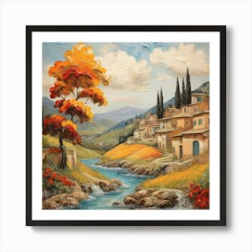 Lively Landscapes Italian Impasto Art Print 1 Art Print