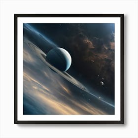 Saturn In Space Art Print