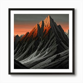 Sunset In The Mountains Art Print