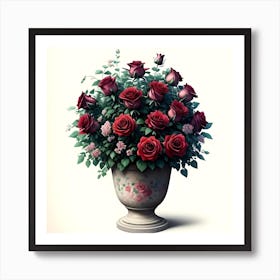 Roses In A Vase 2 Art Print