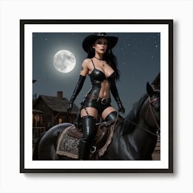 Hot Cowgirl Art Print