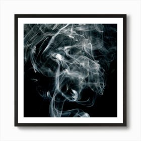 Smoke On Black Background Art Print