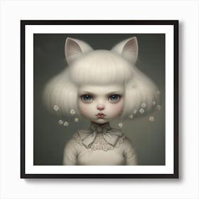 Little White Cat Art Print