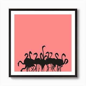 Flamboyance Pink Square Art Print