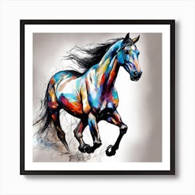 Colorful Horse 1 Art Print