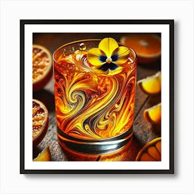 A Close Up Of Acidic Cascade, A Daring Cocktail Art Print