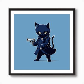 Cat With Gun 1 Art Print