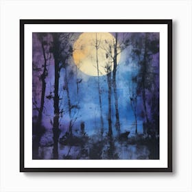 Moonlight In The Woods Art Print