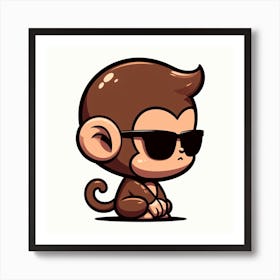 Monkey In Sunglasses Art Print