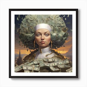 Woman With Money Poster