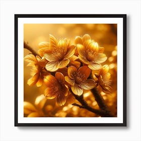 Golden Blossoms 1 Art Print