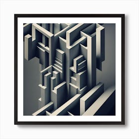 Closer To Perfectly Smooth A4 Paper Abstract Geometric Art Print