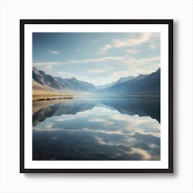 Reflection Of Mountains In A Lake Art Print