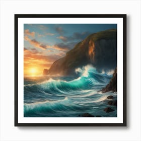 Sunset On The Cliffs Art Print