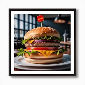 Hamburger On A Plate 26 Art Print