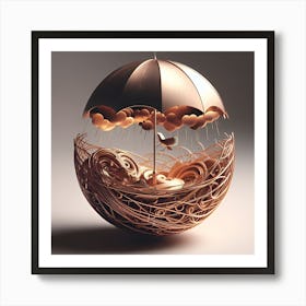 Nest With Umbrella Art Print