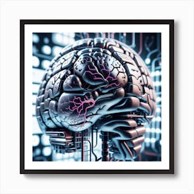 3d Rendering Of A Human Brain 10 Art Print