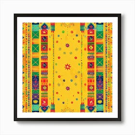 Navratri Themed Banner Texture India Art Print