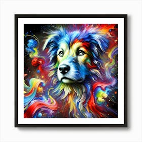 Rainbow Dog Art Print