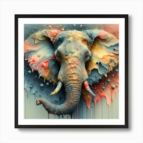 Elephant Head Painting Art Print