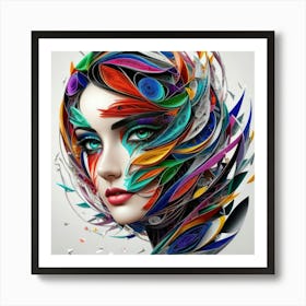 Aquarela Oil Paint Girl (44) Art Print
