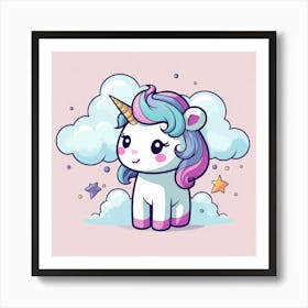 Cute Unicorn 588 Art Print