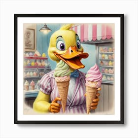 Ice Cream Duck 1 Art Print