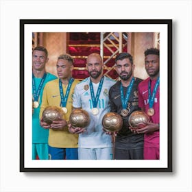 Five Best World Footballers Art Print