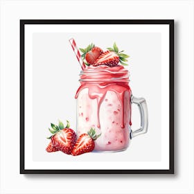 Strawberry Milkshake 15 Art Print