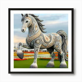 Horse In The Garden Art Print