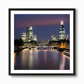 London Skyline At Night Art Print