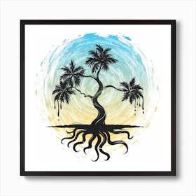 Palm Tree With Roots Art Print