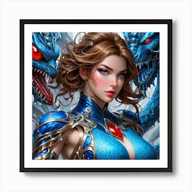 Blue Dragons lkj Art Print