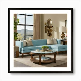 A Photo Of A Living Room With A Large Sofa (3) Art Print