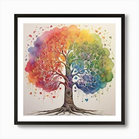 Rainbow Soul Tree Art Print Art Print