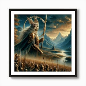 Milddle Earth devivative/ elven warrior / Fantasy Art Print