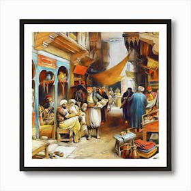 Arabic Street Scene Art Print