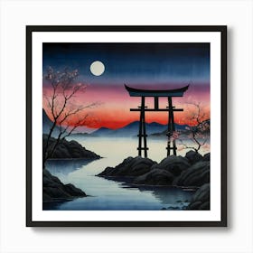 Japanese Tori Gate Art Print