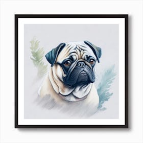 Pug Dog Portrait 1 Art Print