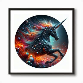 Unicorn With Bubbles Art Print