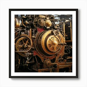 Firefly Steampunk, Train, Victoria, Station, London, Closeup, Industrial, Vintage, Gears, Brass, Mec (3) Art Print