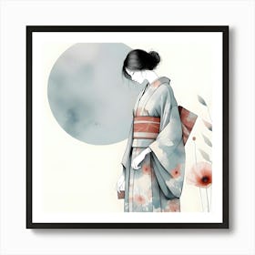 Woman Kimono Geisha Japan Culture Asia Japanese Traditional Fashion Ceremony Art Print