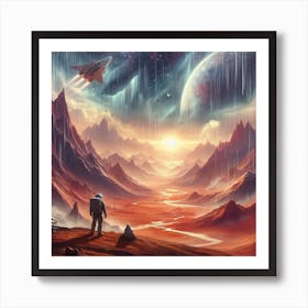 Space Landscape From Mars 1 Art Print