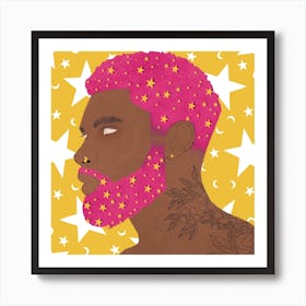 Orion Pink Square Art Print