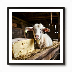 Goat With Cheese Art Print