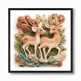 Deer In The Woods 8 Art Print