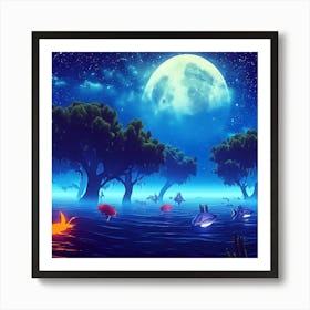 Night In The Forest Art Print