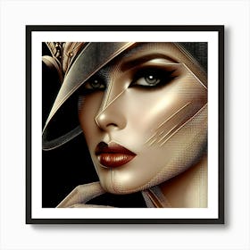 Woman In A Hat 6 Art Print