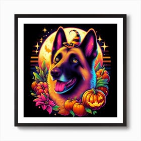 Halloween German Shepherd Art Print